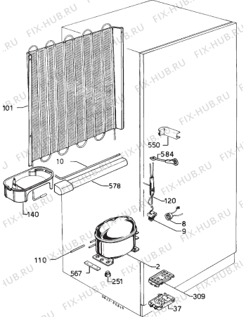 Взрыв-схема холодильника Electrolux ER2820I-1 - Схема узла Cooling system 017